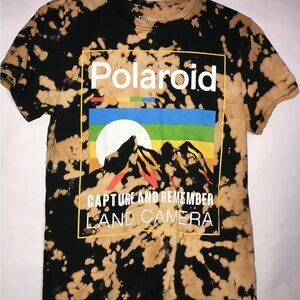 Polaroid Tie-Dye Graphic Tee - Black & Tan
